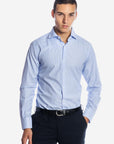 CAMICIA 100% COTONE RIGA STRETTA
