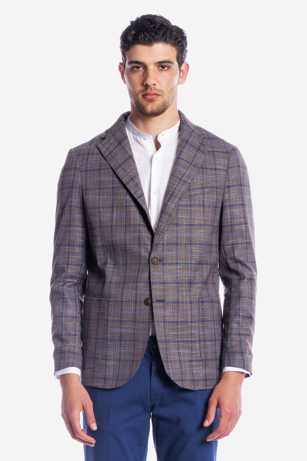 SINGLE BREASTED CHECKED JACKET