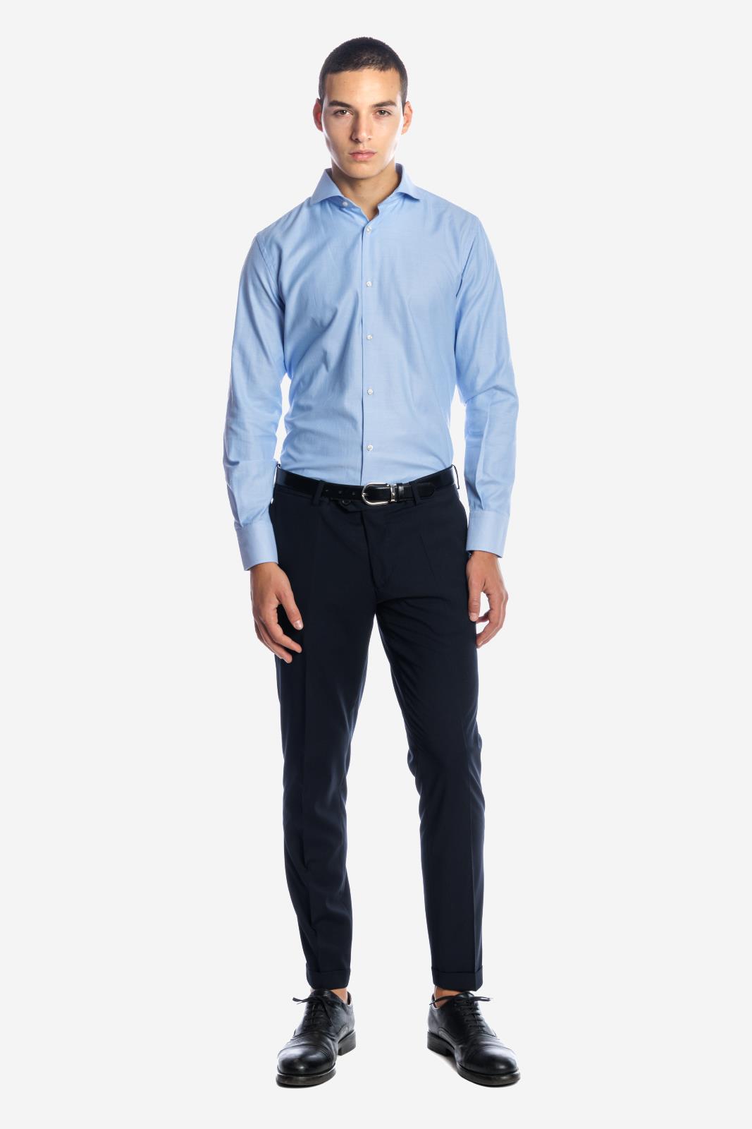 CAMICIA 100% COTONE FIL A FIL TINTA UNITA