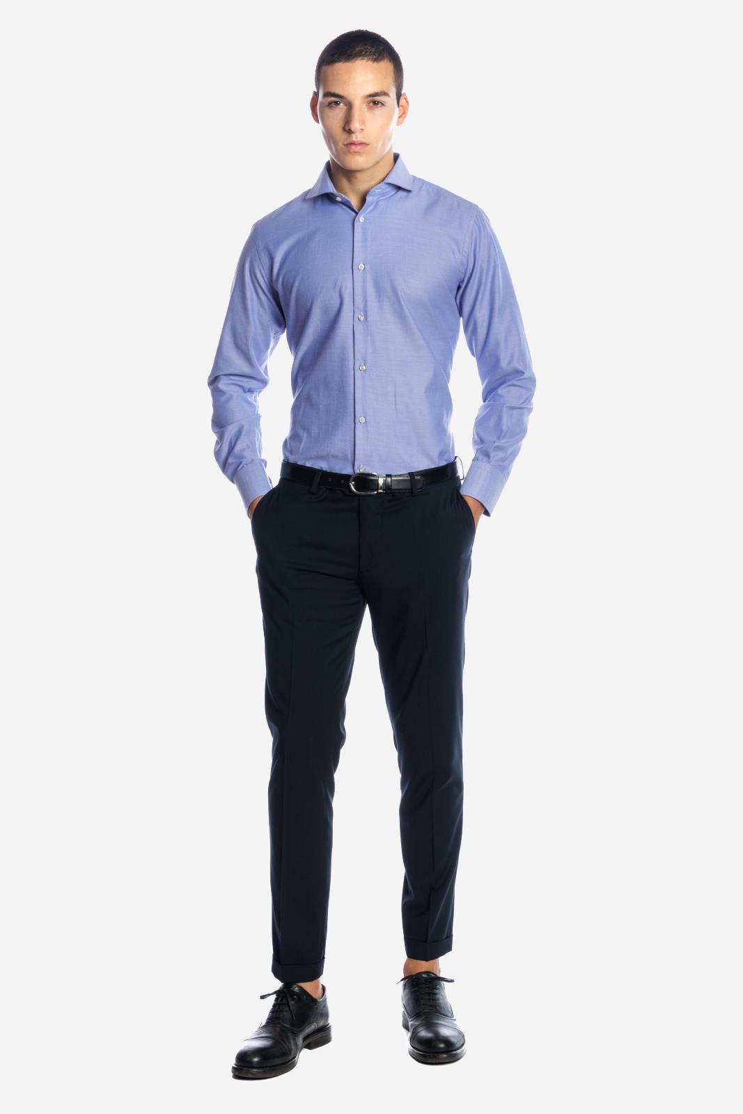 CAMICIA 100% COTONE FIL A FIL TINTA UNITA