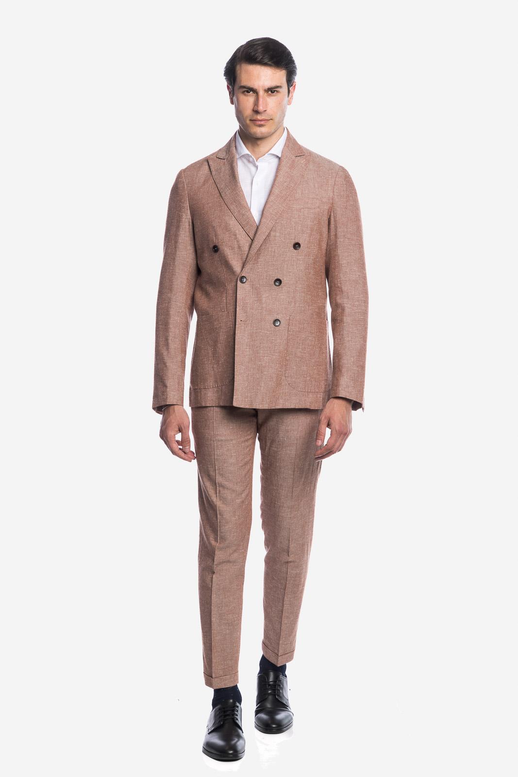 DOUBLE BREASTED LINEN SUIT JACKET