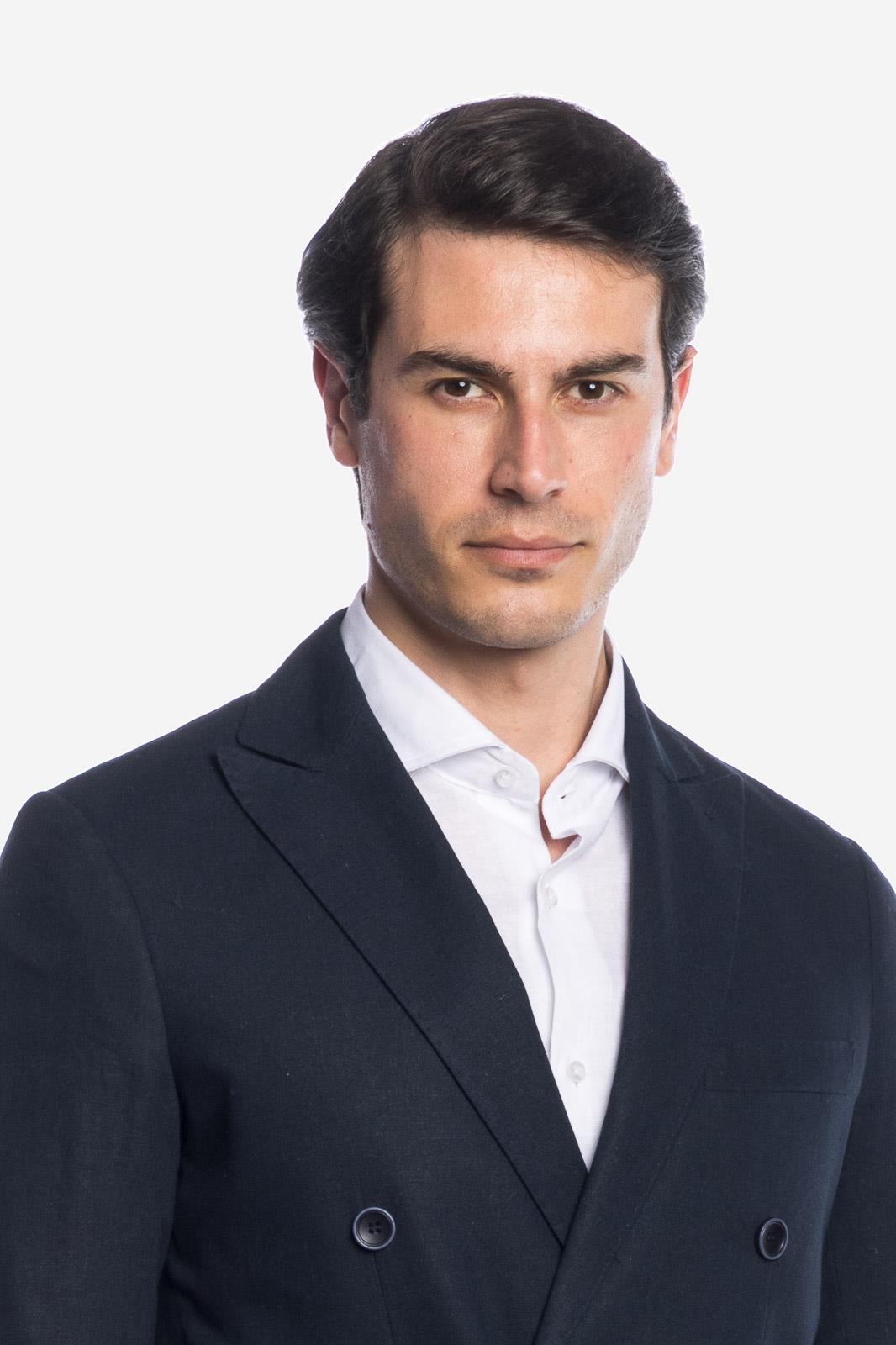DOUBLE BREASTED LINEN SUIT JACKET