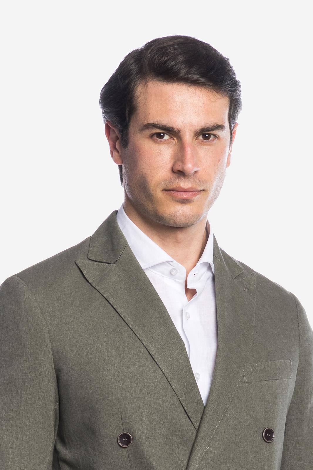 DOUBLE BREASTED LINEN SUIT JACKET