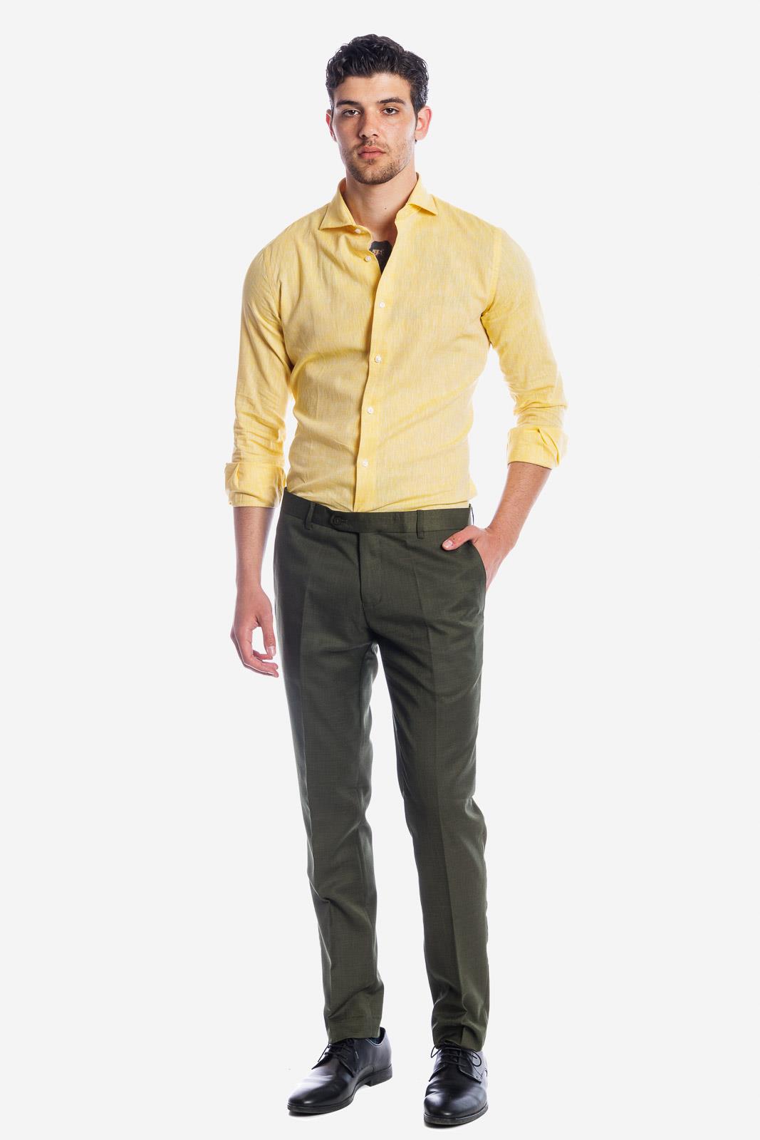CAMICIA 100% LINO TINTA UNITA