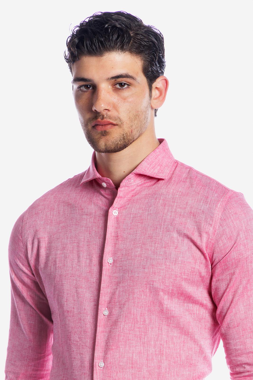 CAMICIA 100% LINO TINTA UNITA