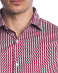 Camicia facile stiro con fantasia doppio-cache