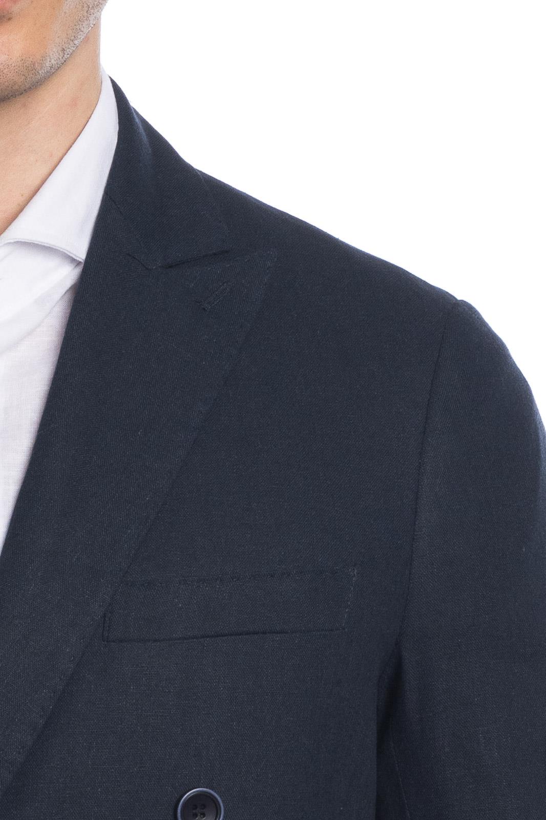 DOUBLE BREASTED LINEN SUIT JACKET