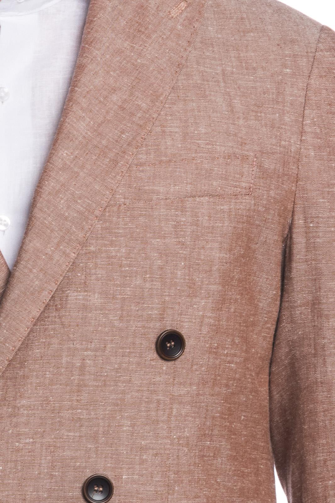 DOUBLE BREASTED LINEN SUIT JACKET