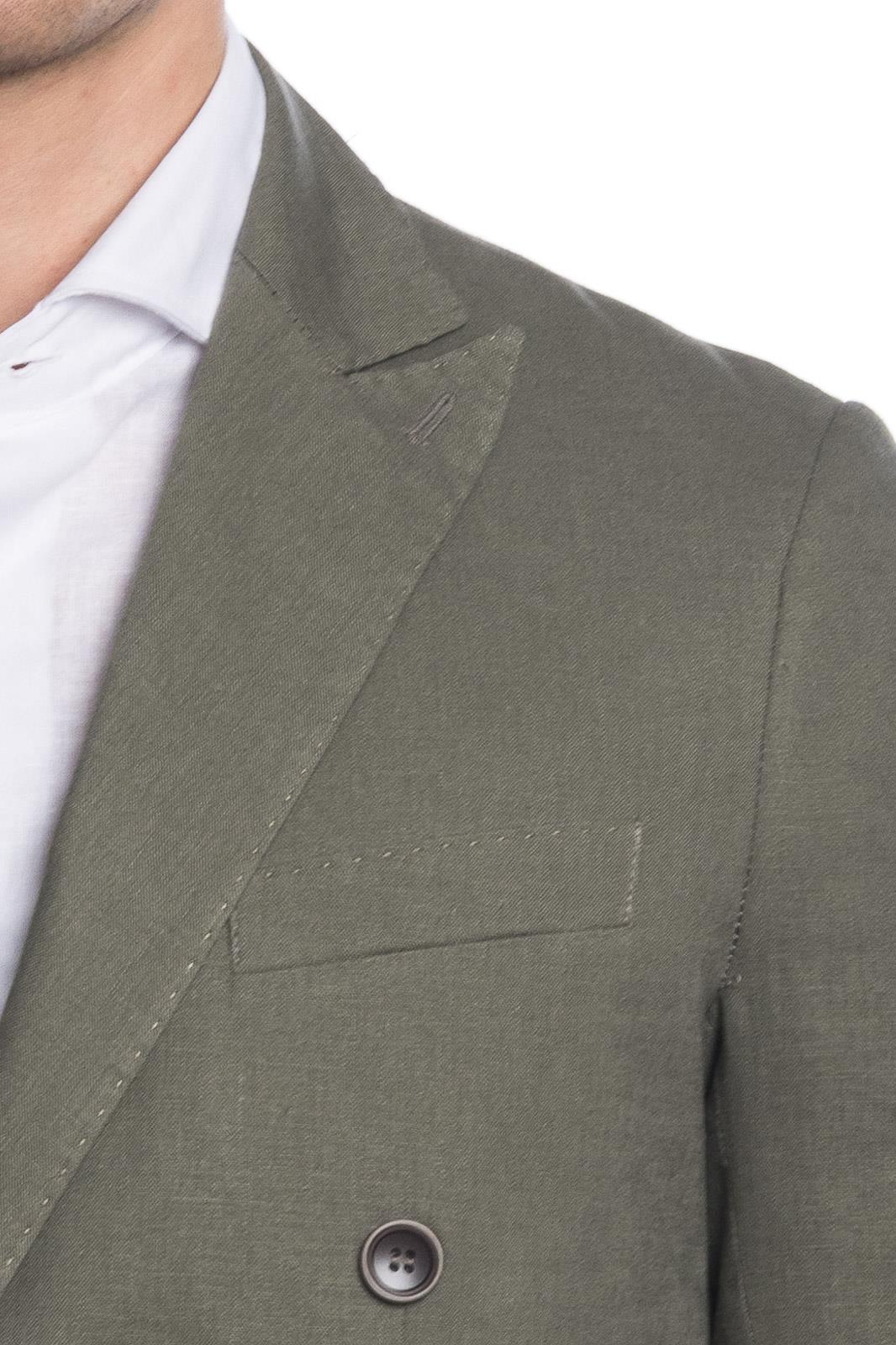 DOUBLE BREASTED LINEN SUIT JACKET