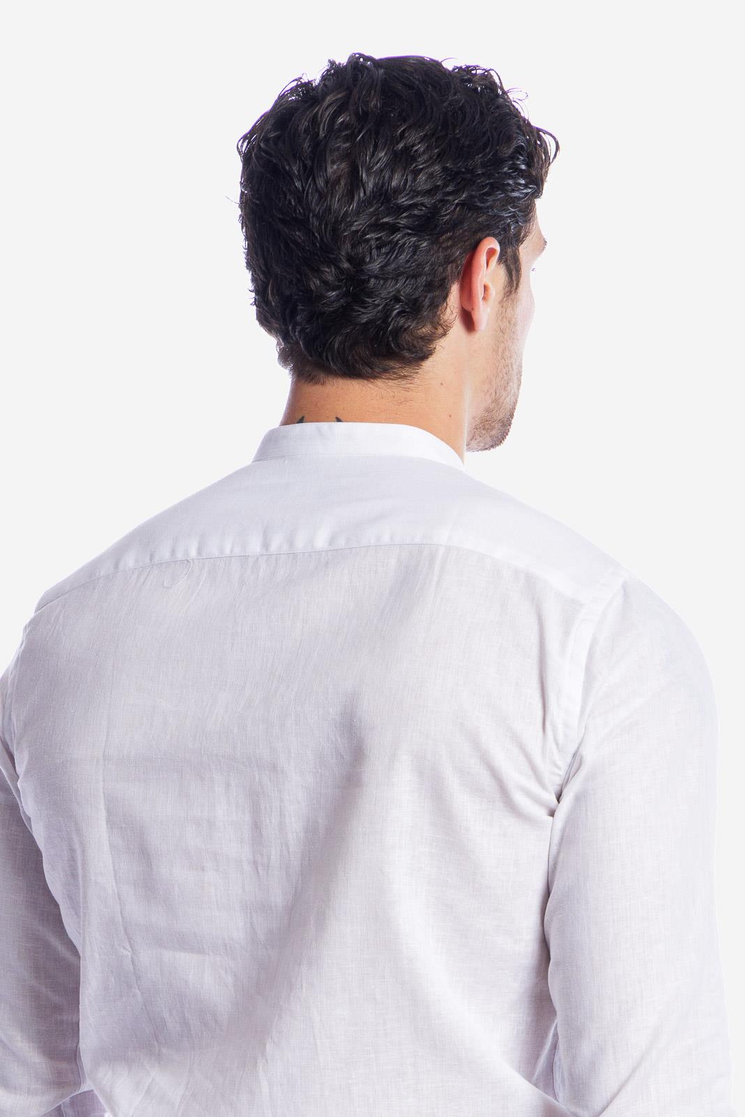 100% LINEN SOLID KOREAN SHIRT