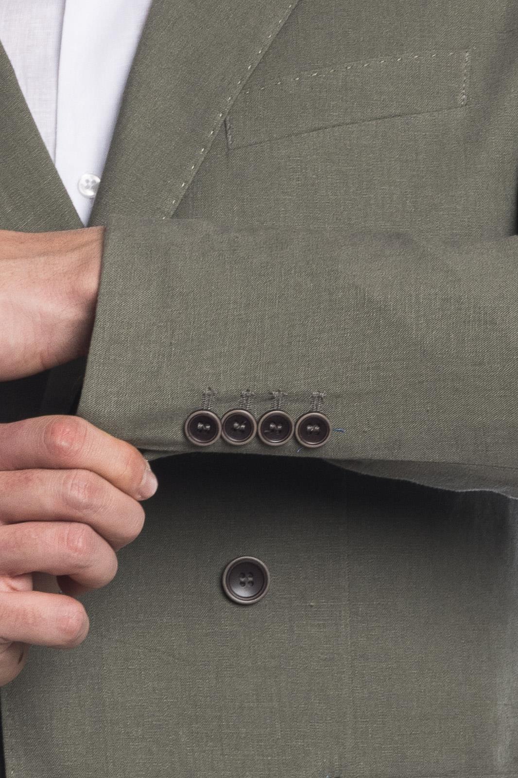 DOUBLE BREASTED LINEN SUIT JACKET