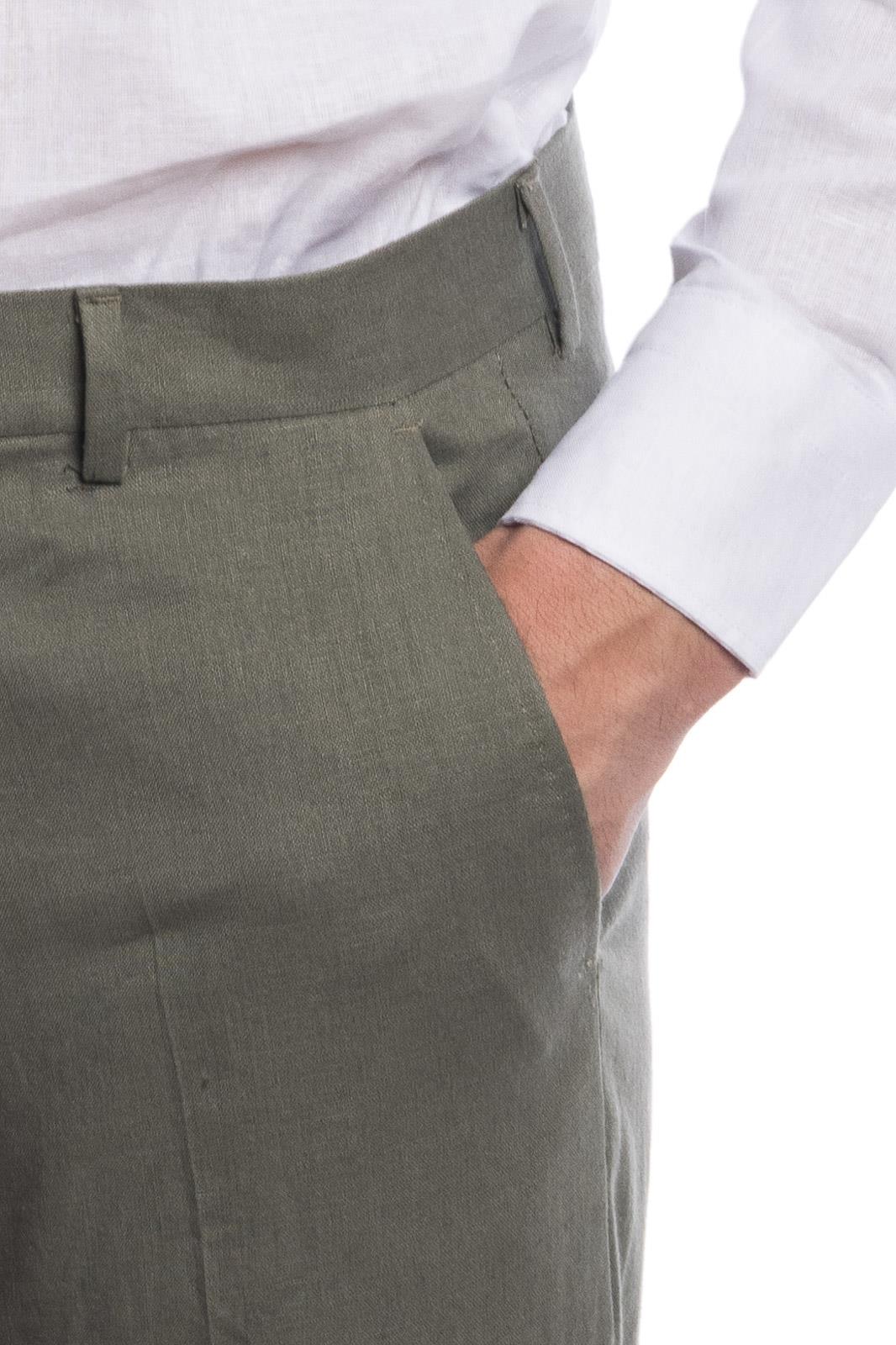 PANTALONE CLASSICO DA ABITO IN LINO