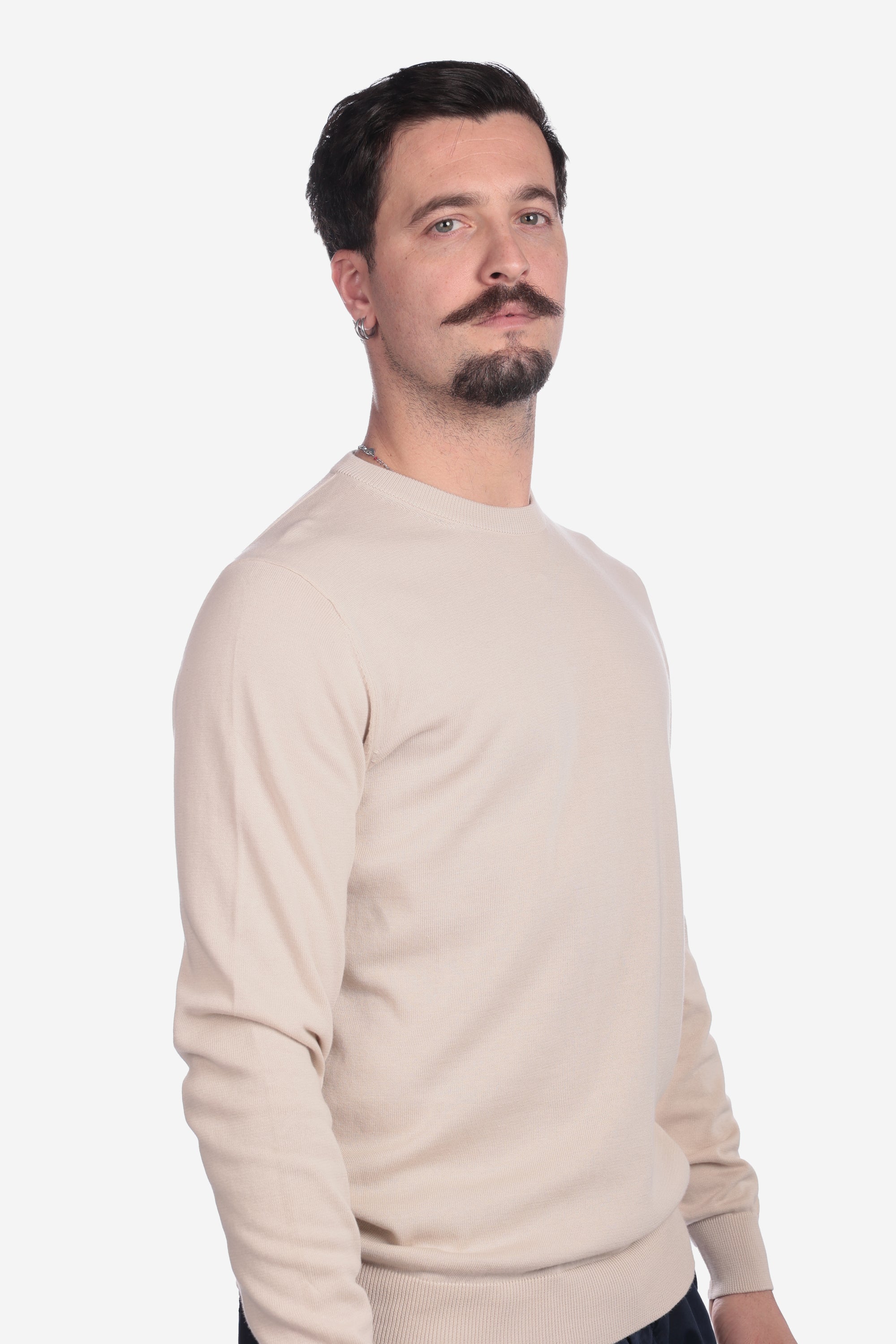LONG SLEEVE COTTON THREAD SWEATER