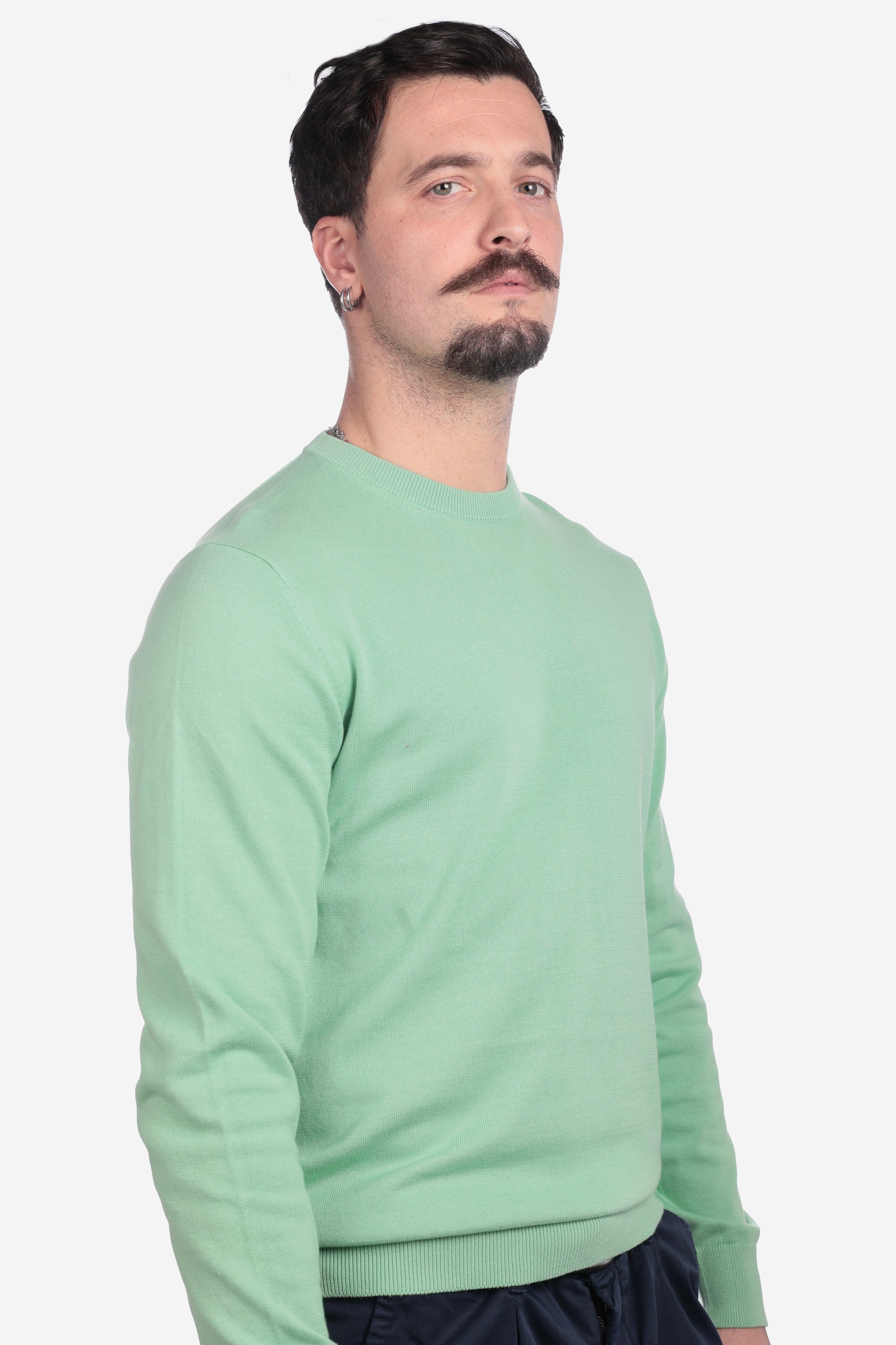 LONG SLEEVE COTTON THREAD SWEATER