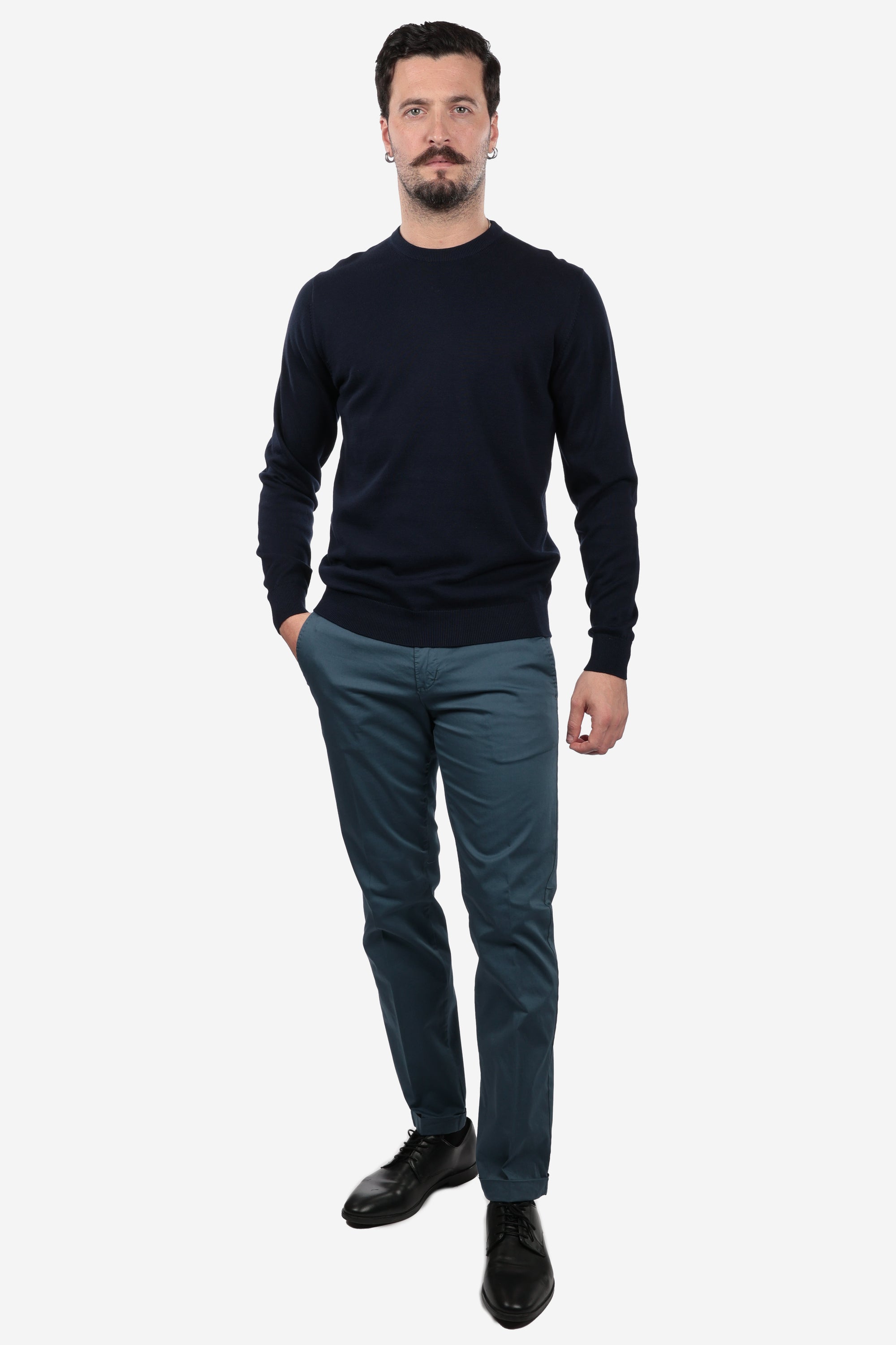LONG SLEEVE COTTON THREAD SWEATER