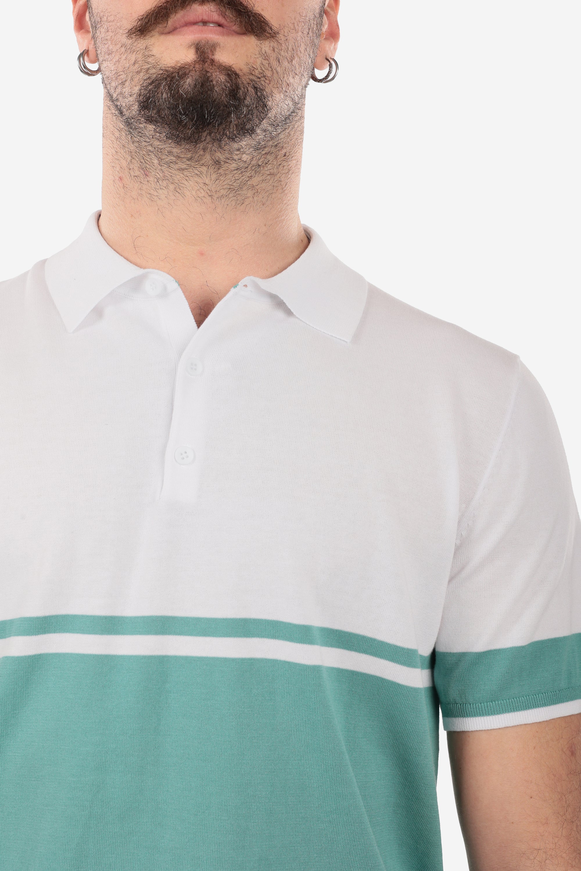 DOUBLE COLOR NAVY COTTON POLO