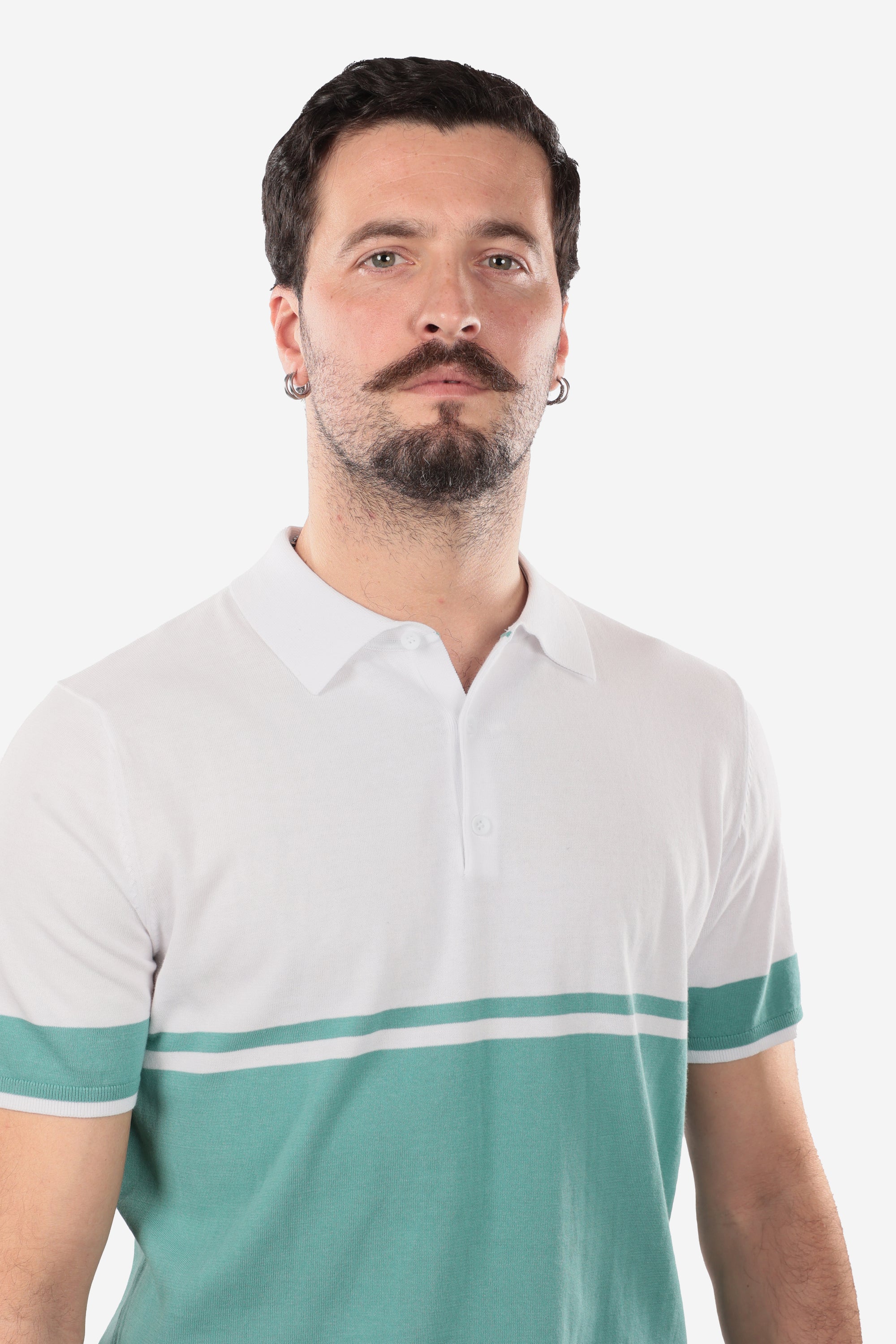 DOUBLE COLOR NAVY COTTON POLO