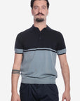 POLO IN COTONE DOPPIO COLORE NAVY