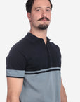POLO IN COTONE DOPPIO COLORE NAVY