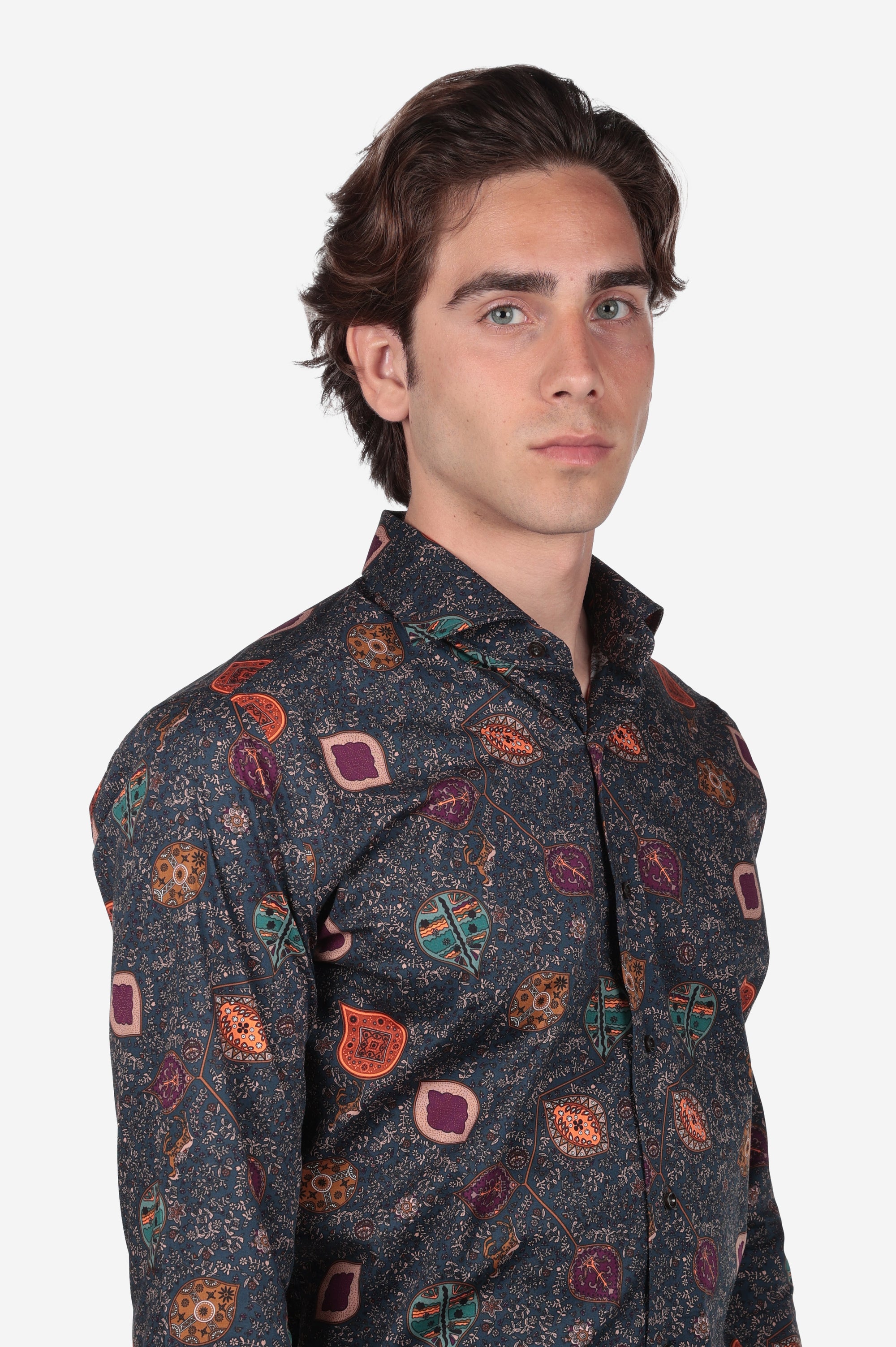 CAMICIA FANTASIA FACILE STIRO CERVO DENIM