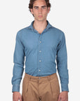 CAMICIA MORBIDA IN DENIM SCURO