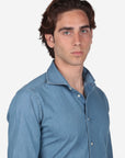 CAMICIA MORBIDA IN DENIM SCURO
