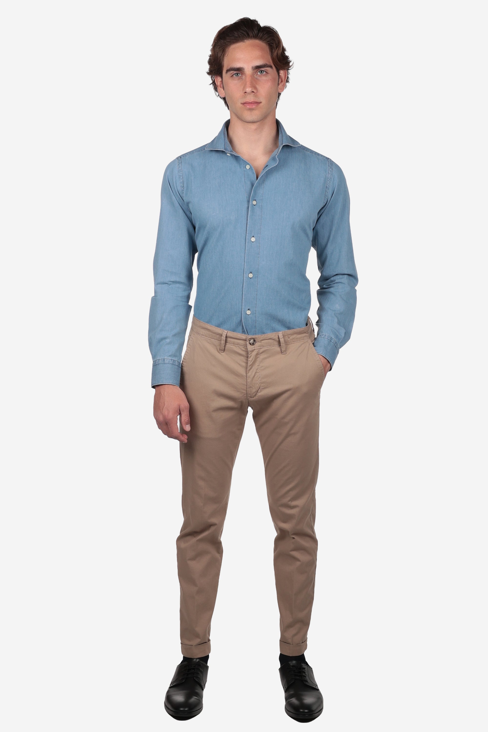 CAMICIA MORBIDA IN DENIM CHIARO