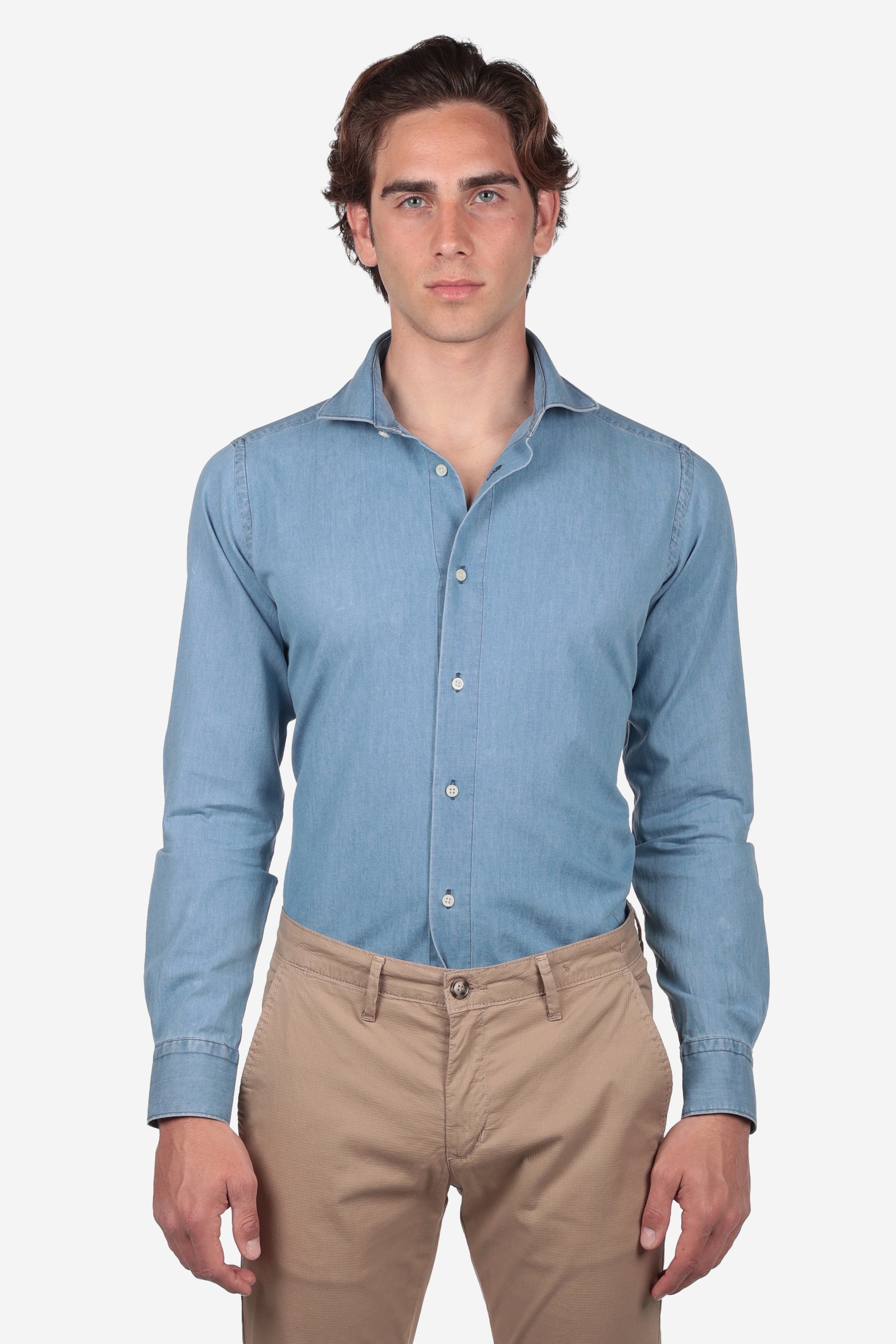 CAMICIA MORBIDA IN DENIM CHIARO