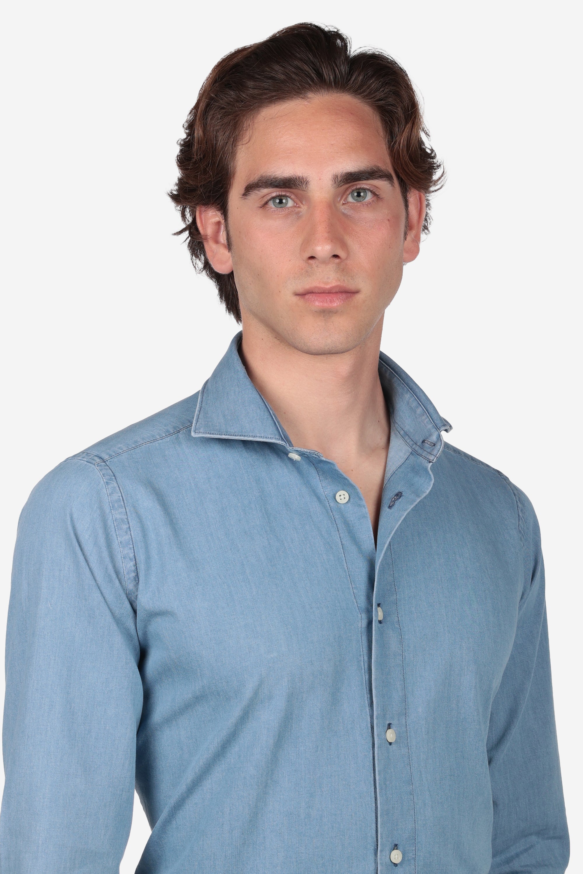 CAMICIA MORBIDA IN DENIM CHIARO