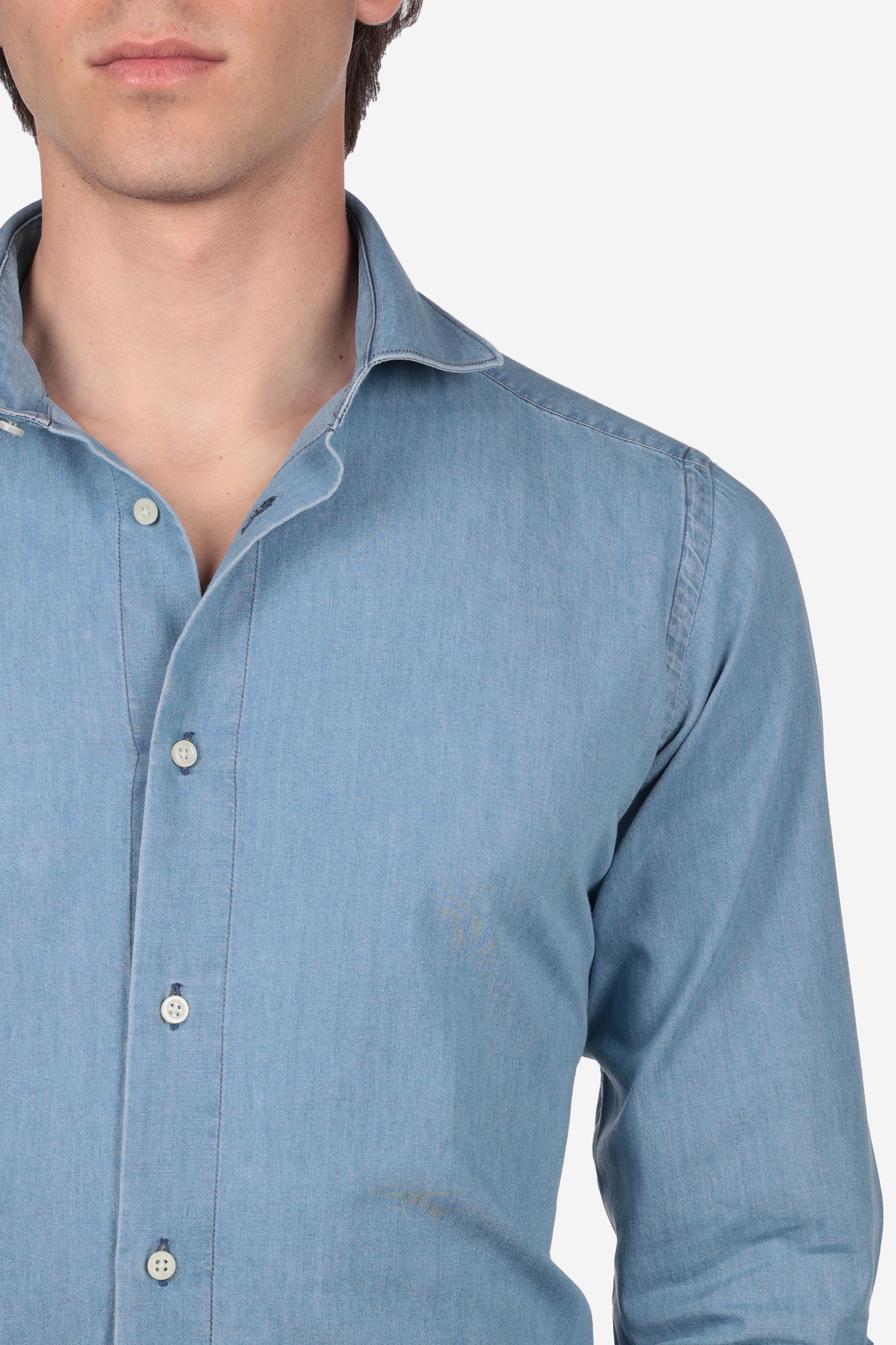 CAMICIA MORBIDA IN DENIM CHIARO