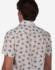 CAMICIA MEZZA MANICA 100% COTONE FACILE STIRO CON FANTASIA VESPA