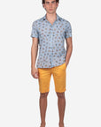 CAMICIA MEZZA MANICA 100% COTONE FACILE STIRO CON FANTASIA VESPA