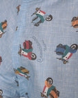 CAMICIA MEZZA MANICA 100% COTONE FACILE STIRO CON FANTASIA VESPA