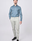 CAMICIA 100% COTONE FACILE STIRO CON FANTASIA ROMBO