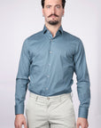 CAMICIA 100% COTONE FACILE STIRO CON FANTASIA ROMBO