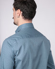 CAMICIA 100% COTONE FACILE STIRO CON FANTASIA ROMBO