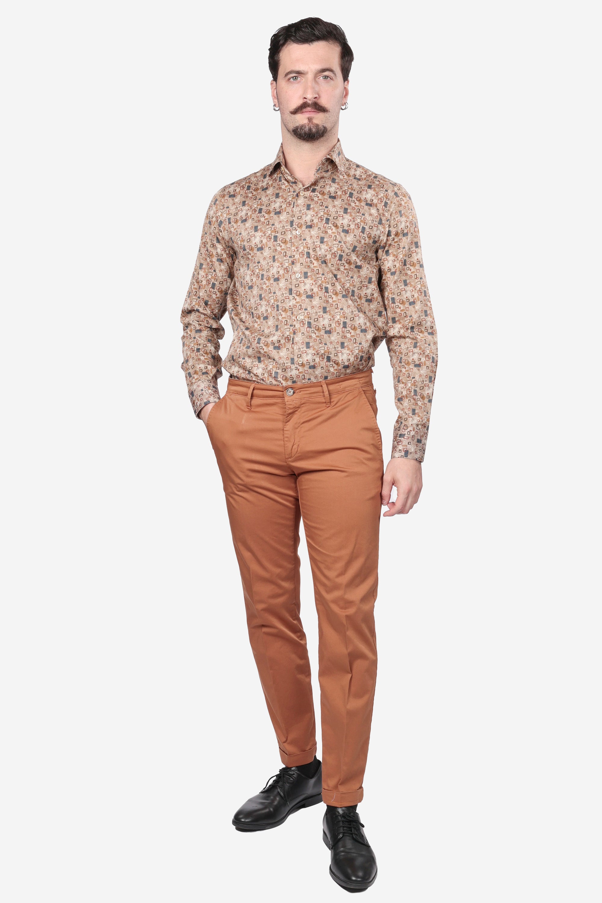 CAMICIA 100% COTONE FACILE STIRO CON FANTASIA FORME