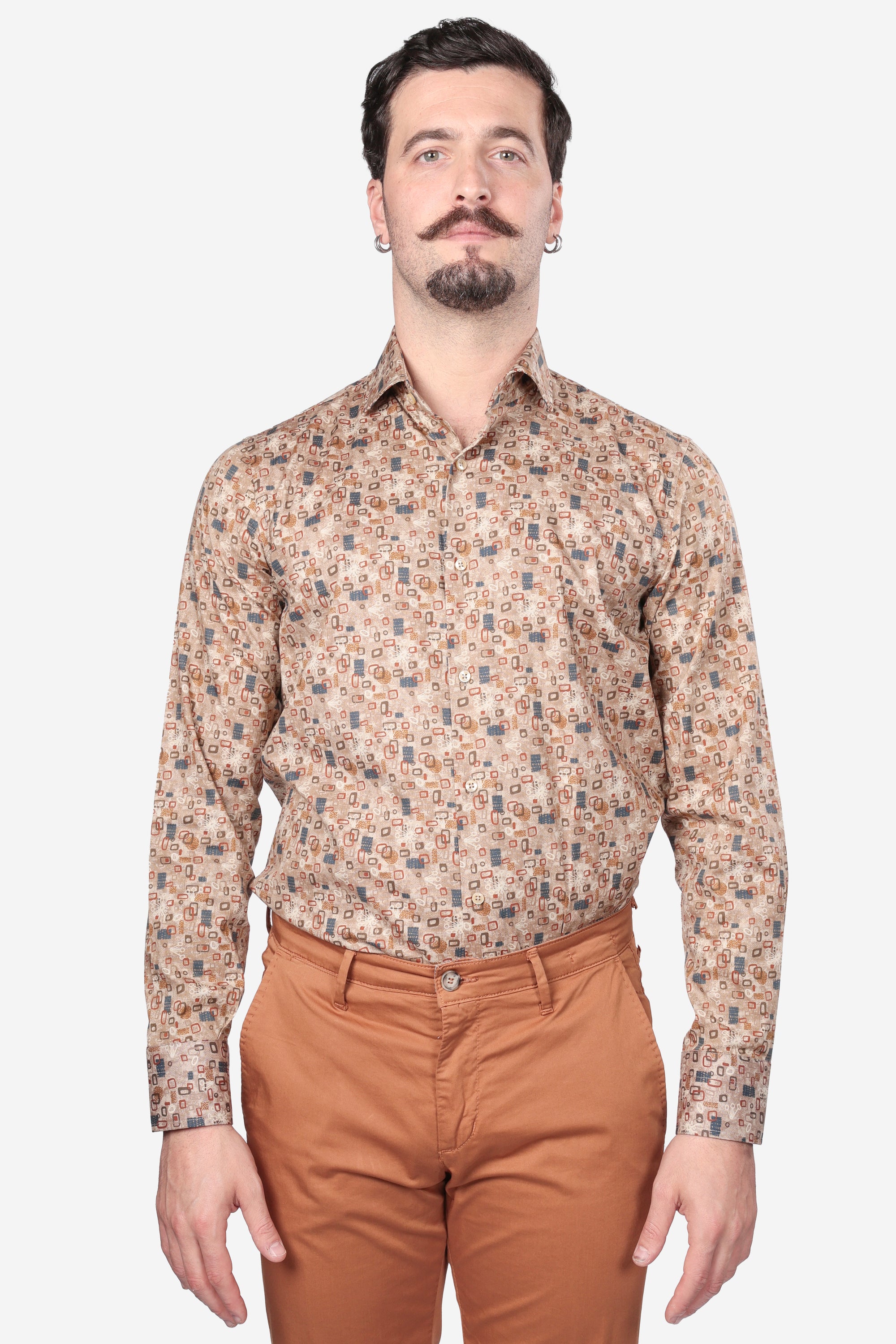 CAMICIA 100% COTONE FACILE STIRO CON FANTASIA FORME