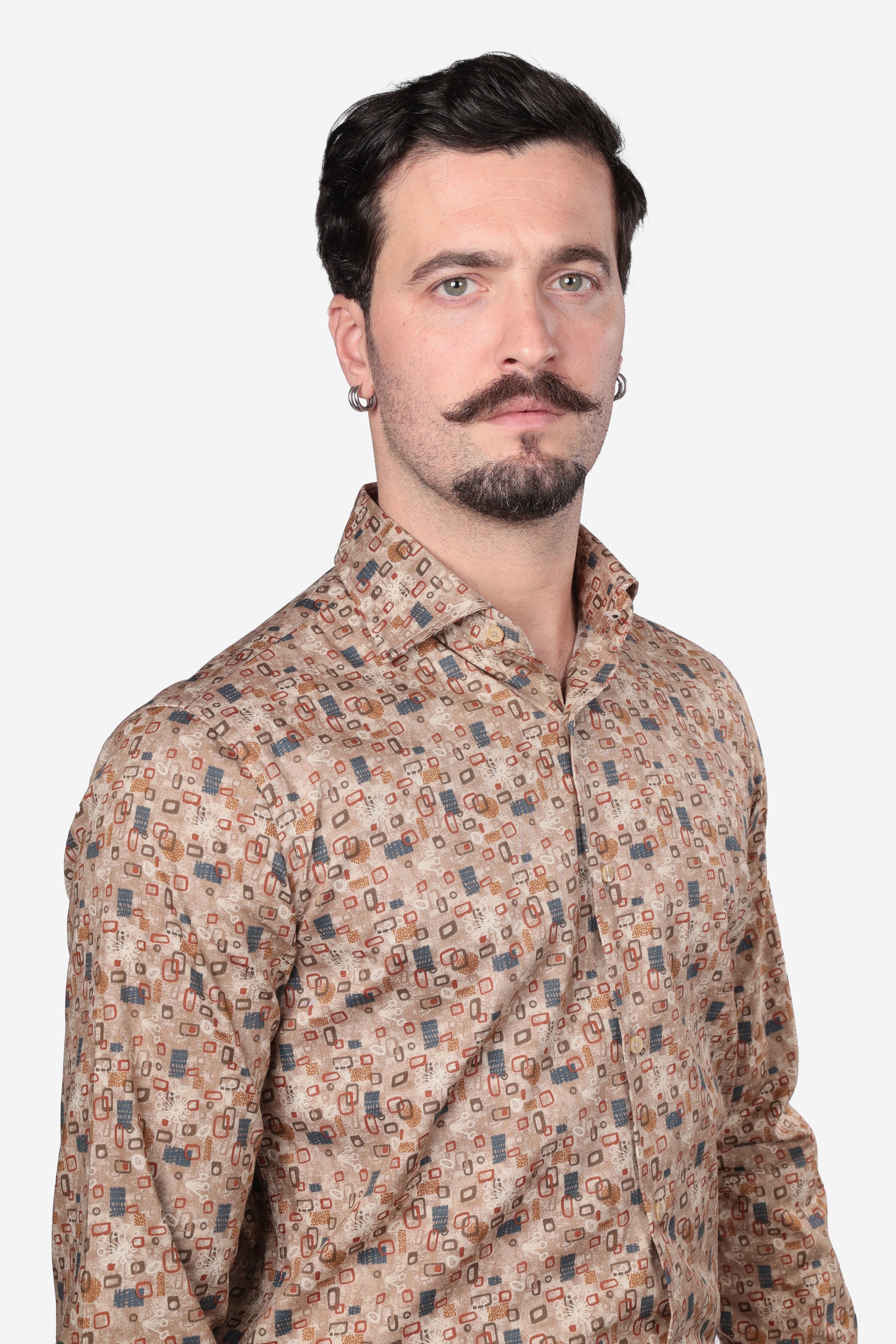 CAMICIA 100% COTONE FACILE STIRO CON FANTASIA FORME