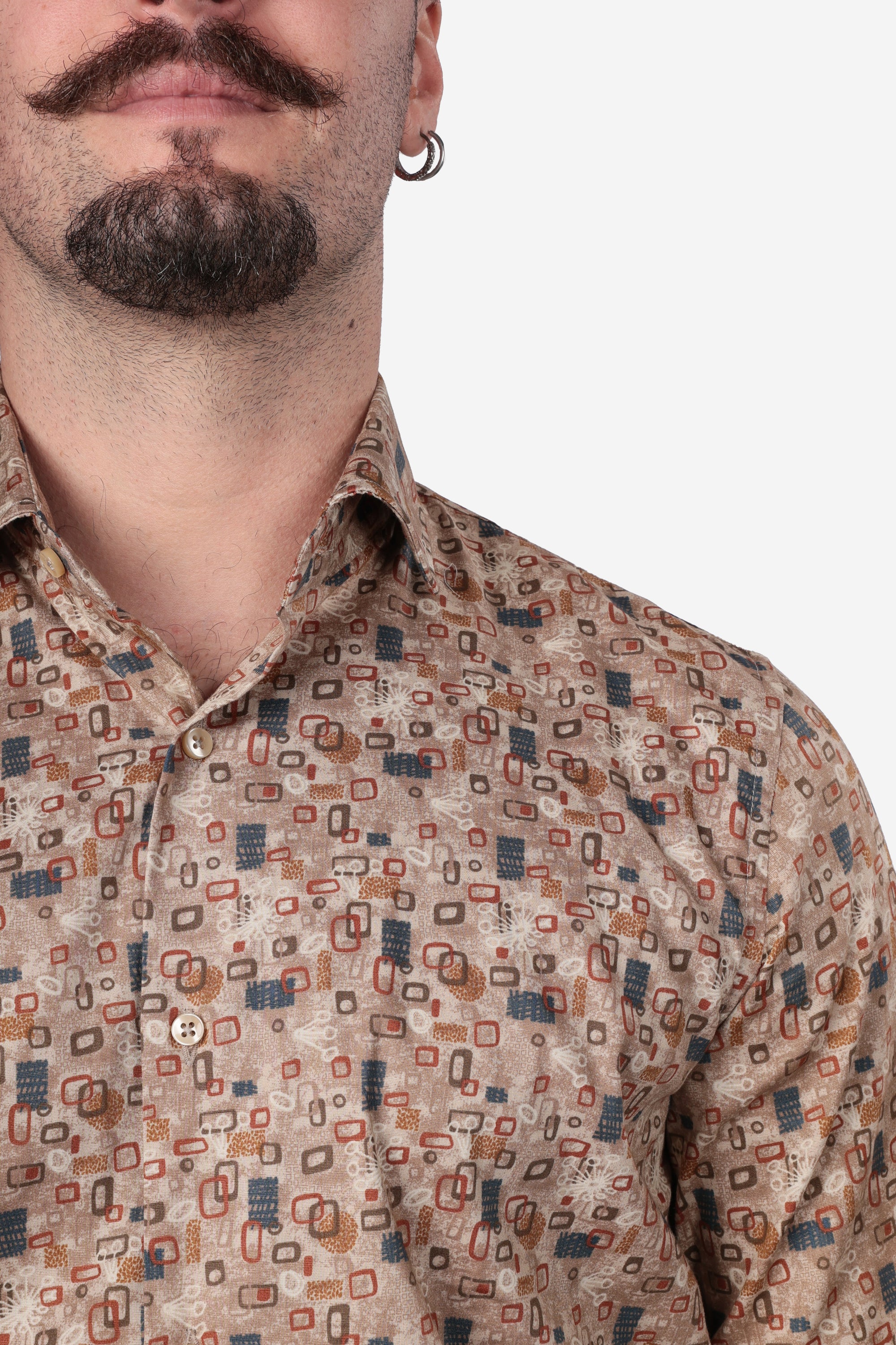 CAMICIA 100% COTONE FACILE STIRO CON FANTASIA FORME