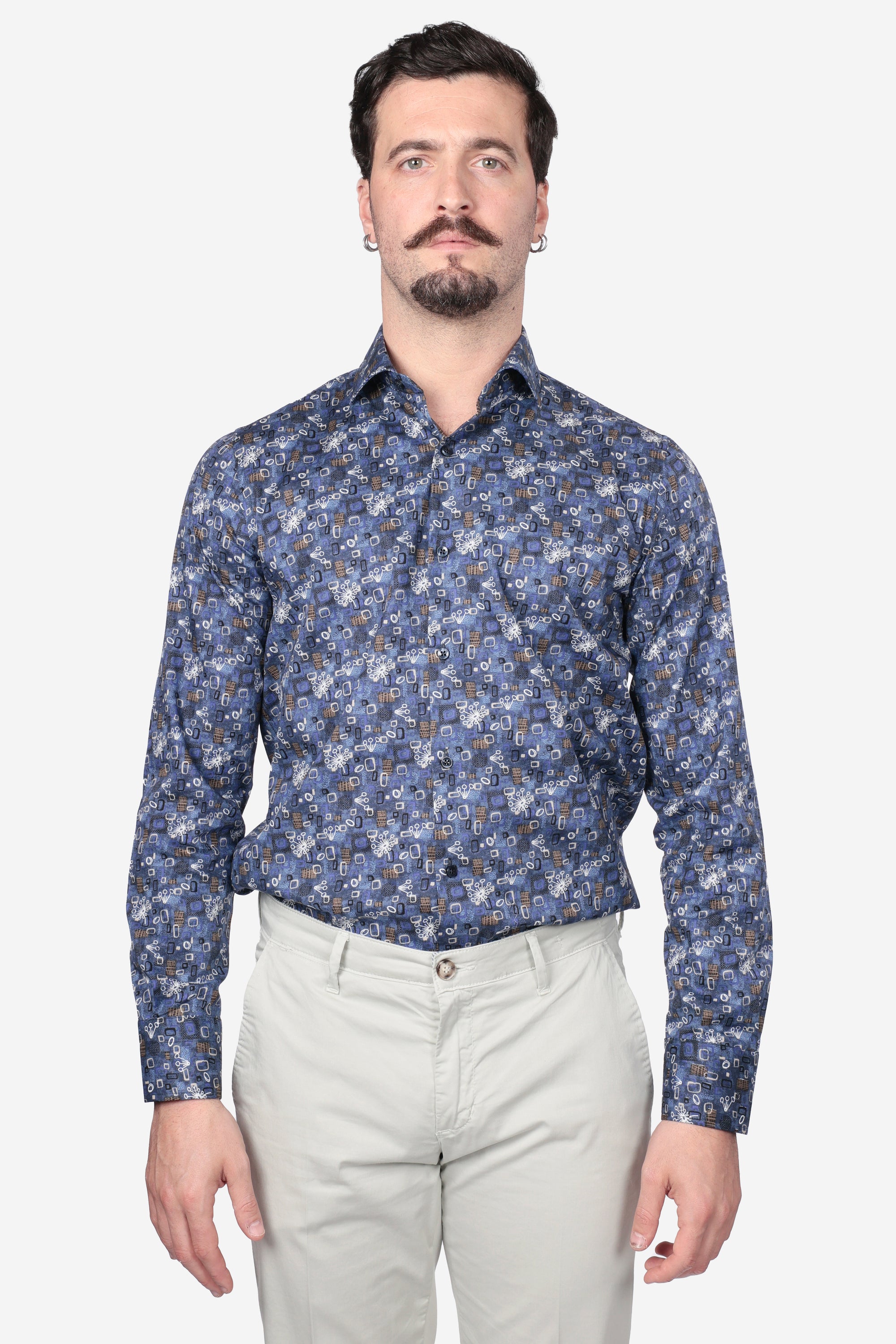 CAMICIA 100% COTONE FACILE STIRO CON FANTASIA FORME