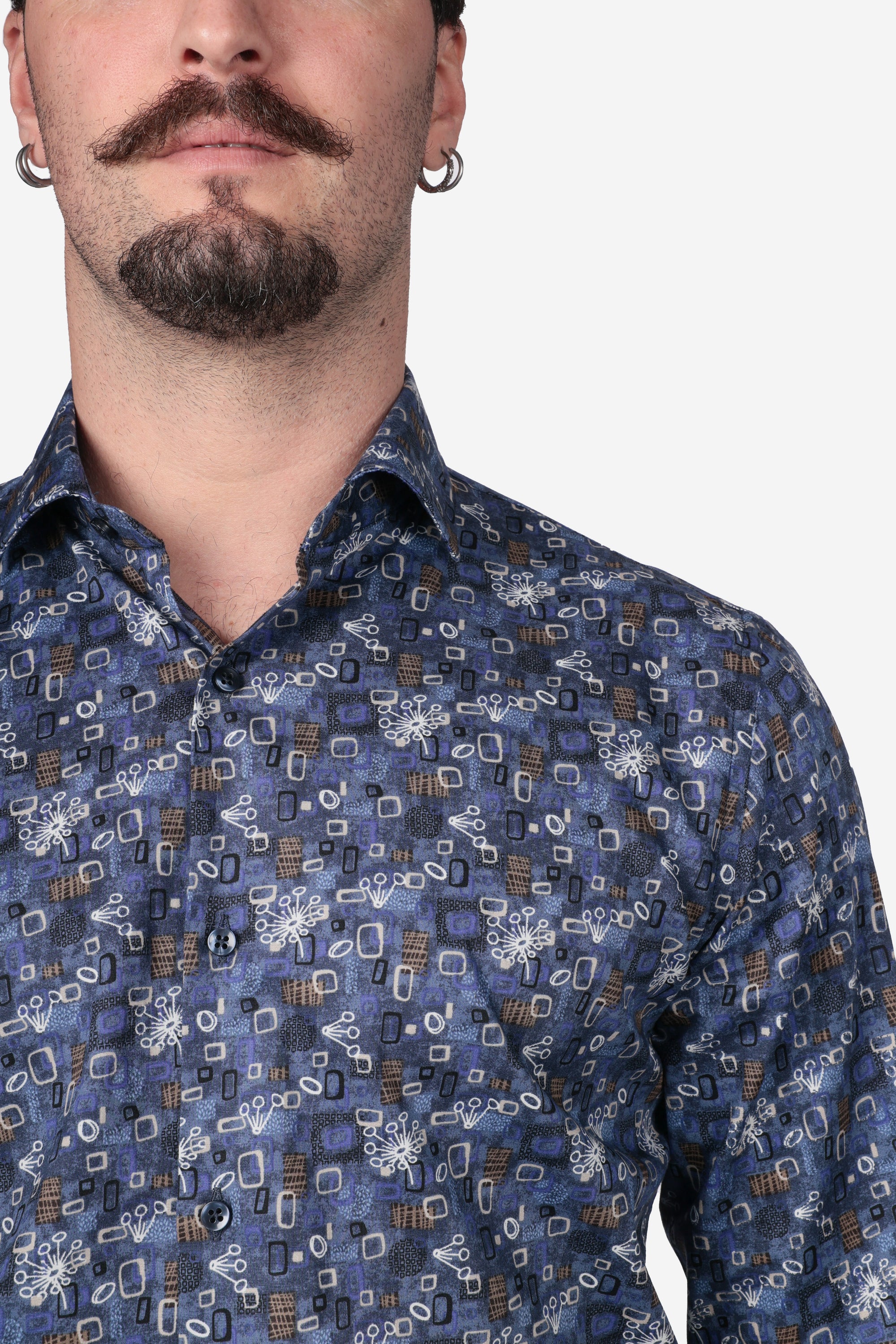 CAMICIA 100% COTONE FACILE STIRO CON FANTASIA FORME