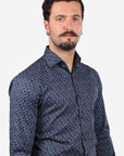 CAMICIA 100% COTONE FACILE STIRO CON FANTASIA LINEE