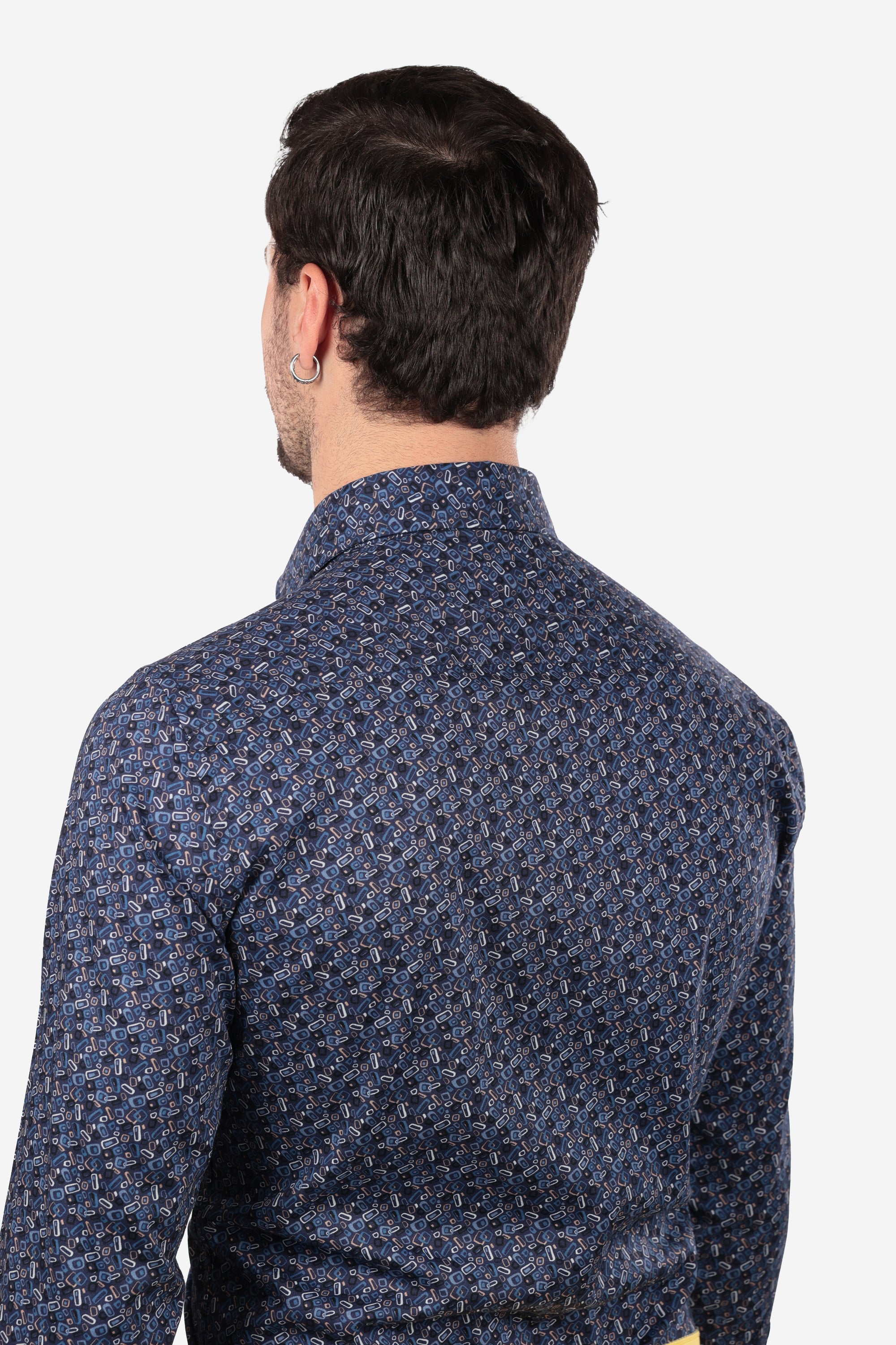 CAMICIA 100% COTONE FACILE STIRO CON FANTASIA LINEE
