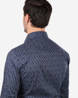 CAMICIA 100% COTONE FACILE STIRO CON FANTASIA LINEE