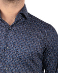 CAMICIA 100% COTONE FACILE STIRO CON FANTASIA LINEE