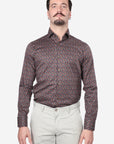 CAMICIA 100% COTONE FACILE STIRO CON FANTASIA LINEE