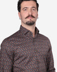 CAMICIA 100% COTONE FACILE STIRO CON FANTASIA LINEE