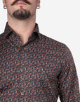 CAMICIA 100% COTONE FACILE STIRO CON FANTASIA LINEE