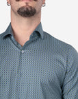 CAMICIA 100% COTONE FACILE STIRO CON FANTASIA ONDA